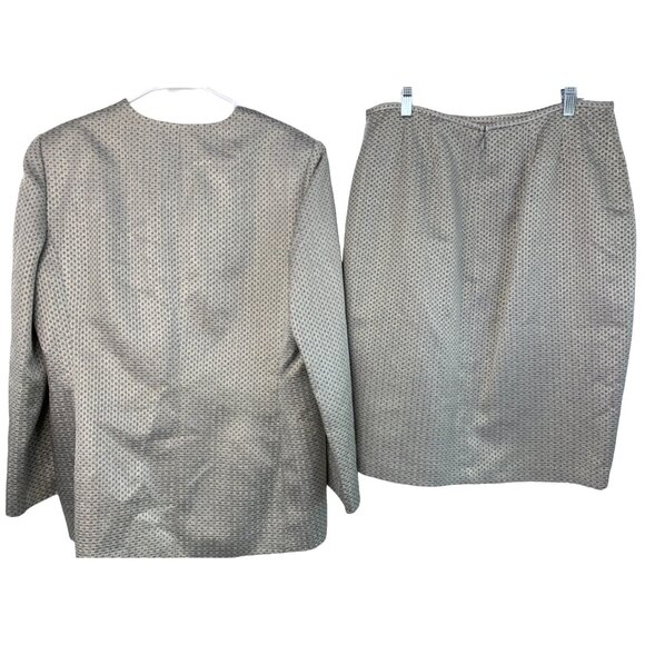 Le Suit Womens Evening Jacket & Skirt Set Size 16 Metalic NWT 7679 - Picture 10 of 11